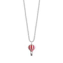 2D white red hot air balloon pendant
