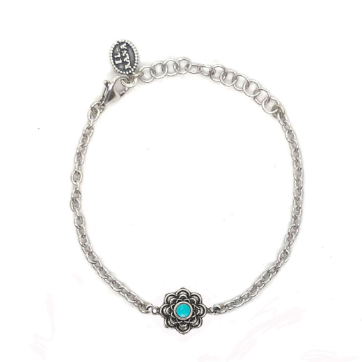 Bracelet with Mandala and Turquoise Paste Stone