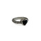 Dotted Wedding Ring with Onyx Heart