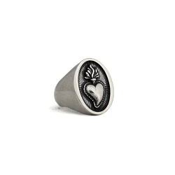 Smooth base ring with sacred heart