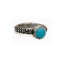 Punctuated wedding ring with 1 Turquoise Paste Stone