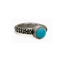 Punctuated wedding ring with 1 Turquoise Paste Stone
