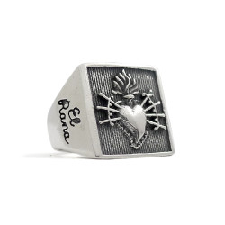 Heart with 7 Spades Square base - Men Ring