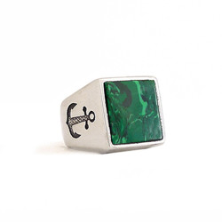 Green Square Stone - Men Ring