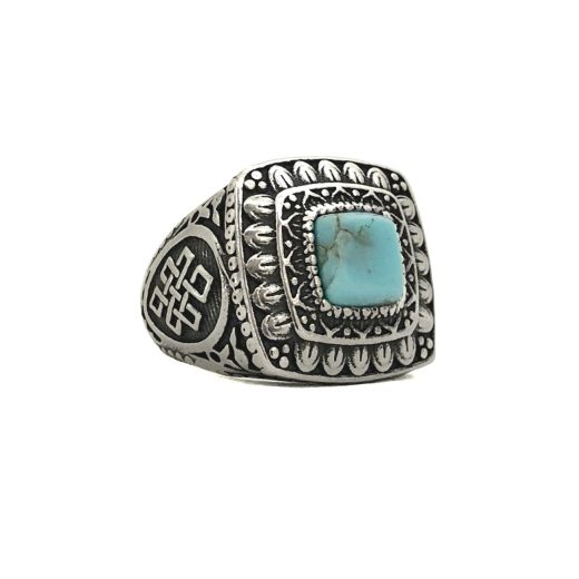 Eternal Knot Ring with Turquoise Paste