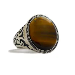 Tiger Augen Stein - Herren Ring