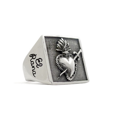 Heart with Spade Square base Ring