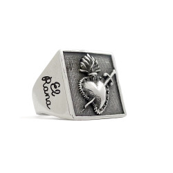 Heart with Spade Square base Ring