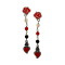 Pendant earrings with Rose and Heart