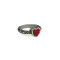Punctuated wedding - Women Ring with 1 Coral Paste Stone